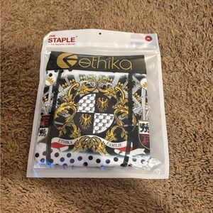 Ethika Black and Gold Graphic Boxer Briefs